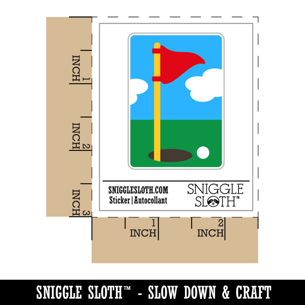 Golf Hole Flag Waterproof Vinyl Phone Tablet Laptop Water Bottle Sticker Set - 5 Pack
